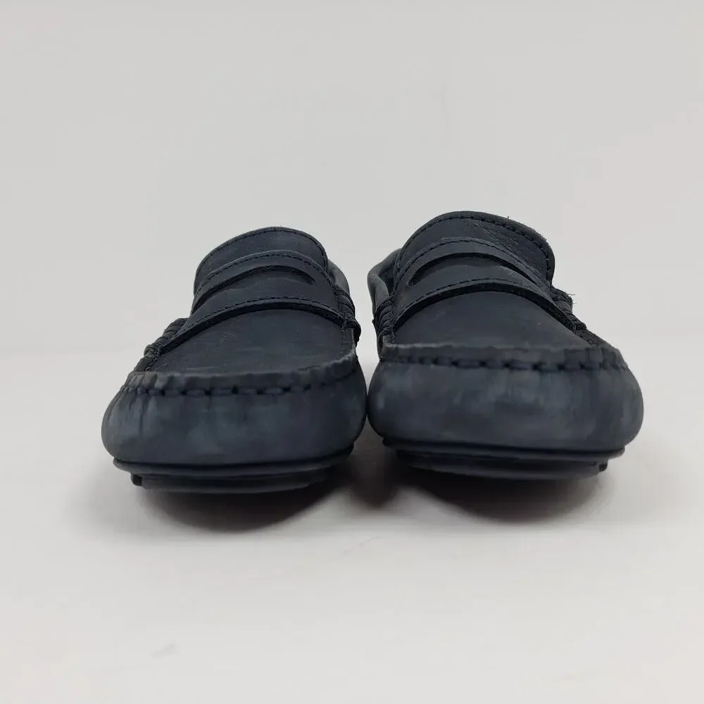 Jacadi Paris Boys Size EU 30 US 13 Navy Blue Leather Slip On Driving Loafer Shoe